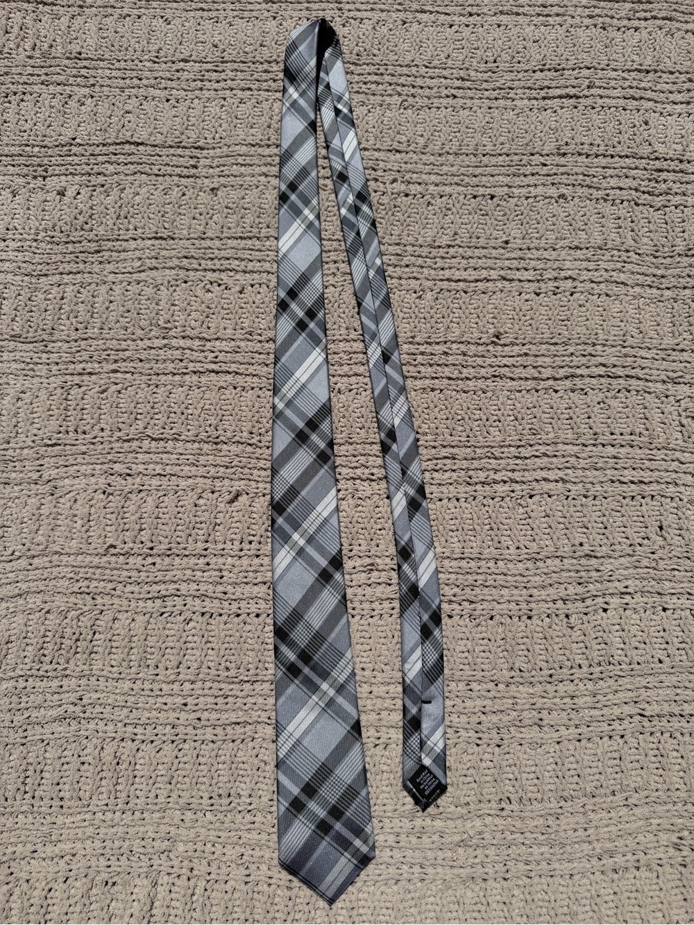 Ben Sherman Gray Plaid Slim Men's Tie